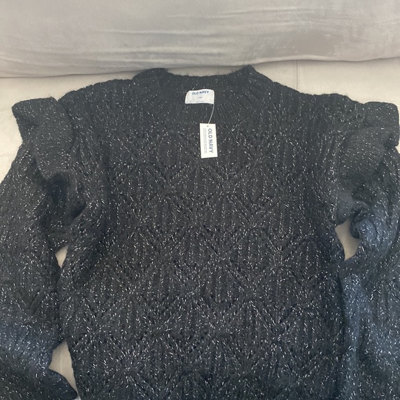 NWT Old Navy Ruffle-Trim Metallic Pointelle-Knit
Sweater - Picture 3 of 6